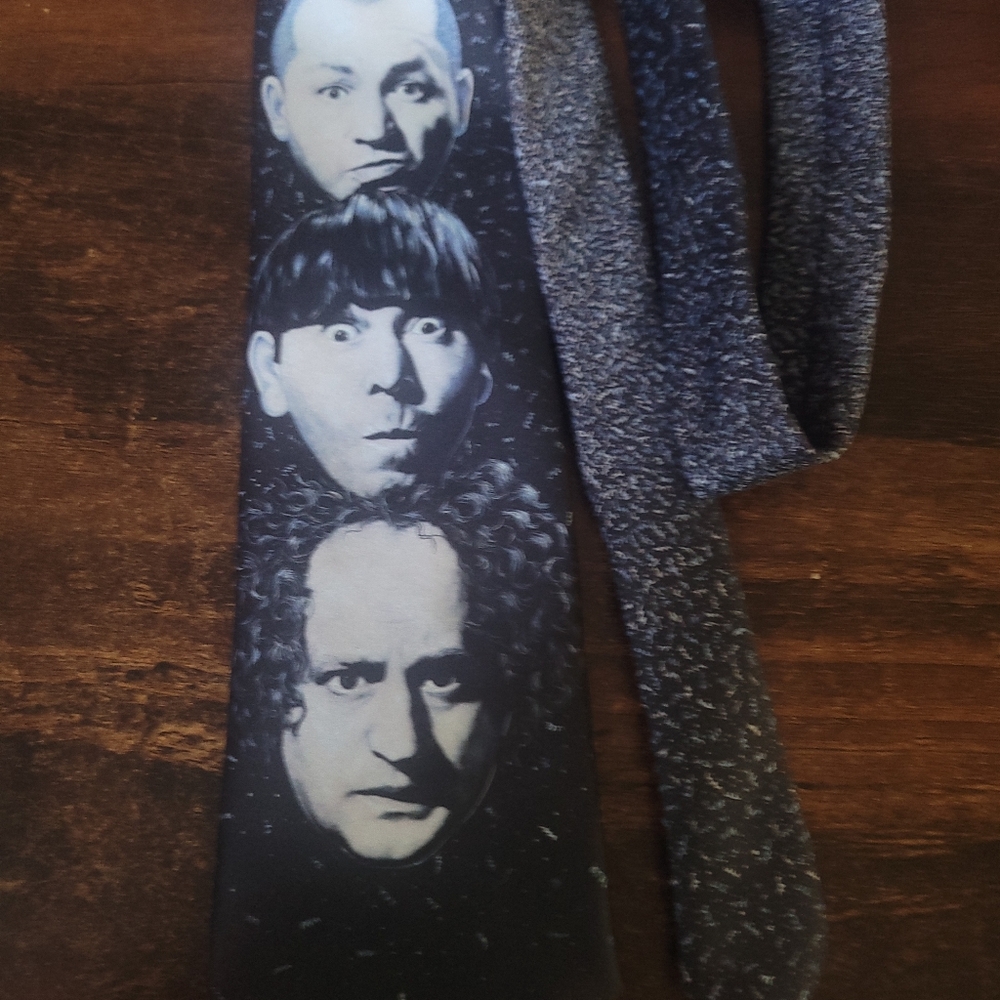 Ralph Marlin Three Stooges Men's Tie - Larry Moe Curly 59”L x 4”W 1994 - Picture 5 of 5